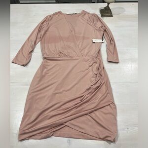 Lovers + Friends Love Happy‎ Cocktail Wrap Dress Pink Long Sleeve Med new w tags
